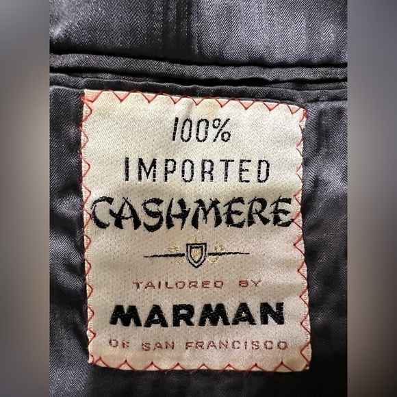 Vintage Men’s cashmere blazer medium houndstooth brown tan single breasted - Picture 9 of 16